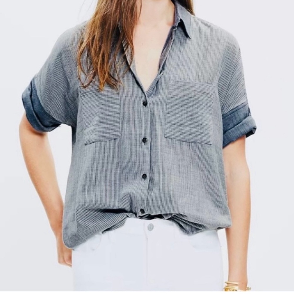 Madewell Striped Button Down Top